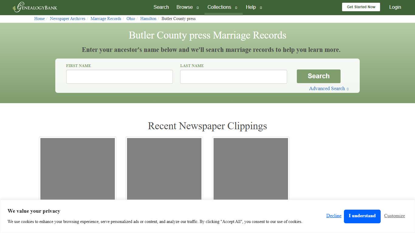 Butler County press Marriage Records Online Search